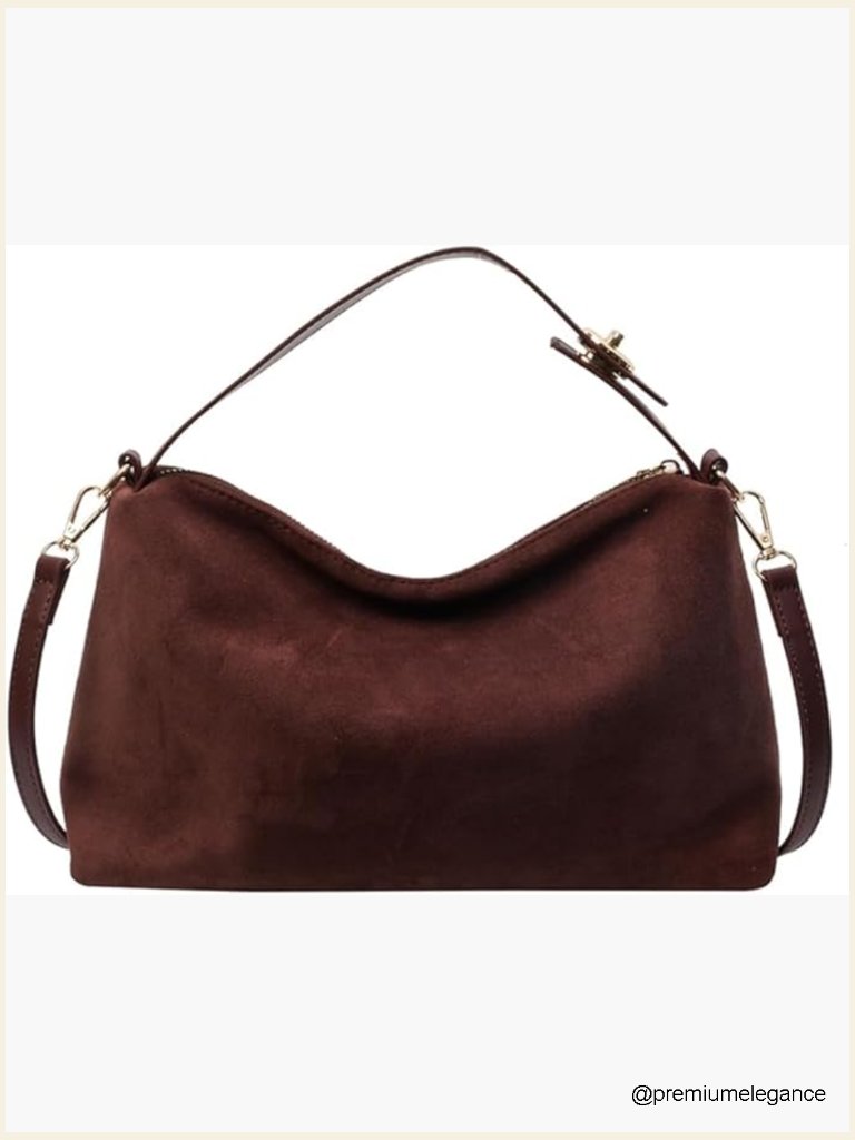 Slouchy Suede Satchel Shoulder & Crossbody W/ Top Handle Bag